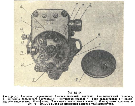 Схема магнето м 124б